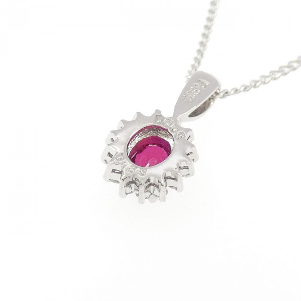 PT900/PT850 ルビー ネックレス 0.33CT