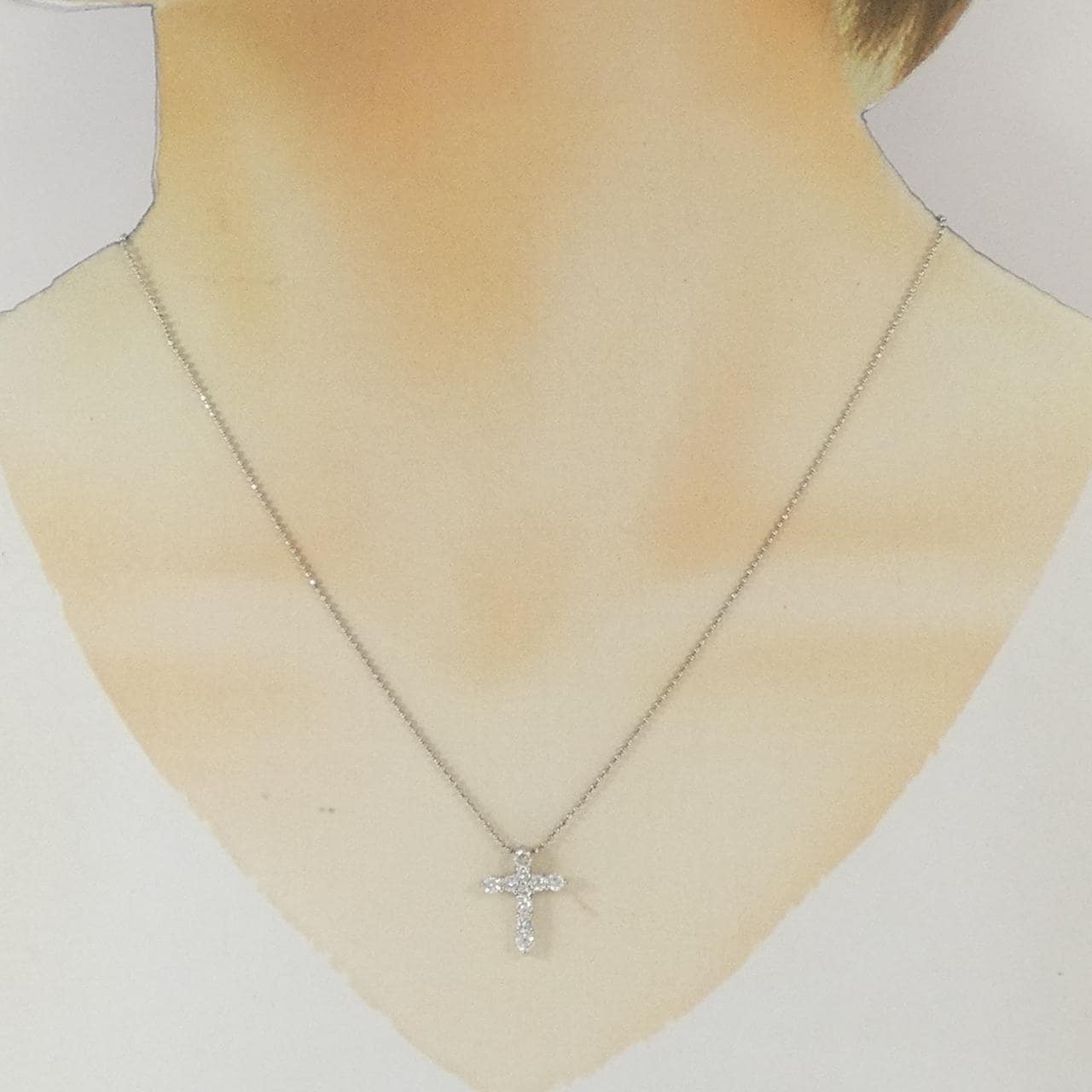 PT900/PT850 クロス ダイヤモンド ネックレス 0.50CT
