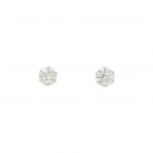 PT900 ソリティア ダイヤモンド ピアス 0.30CT