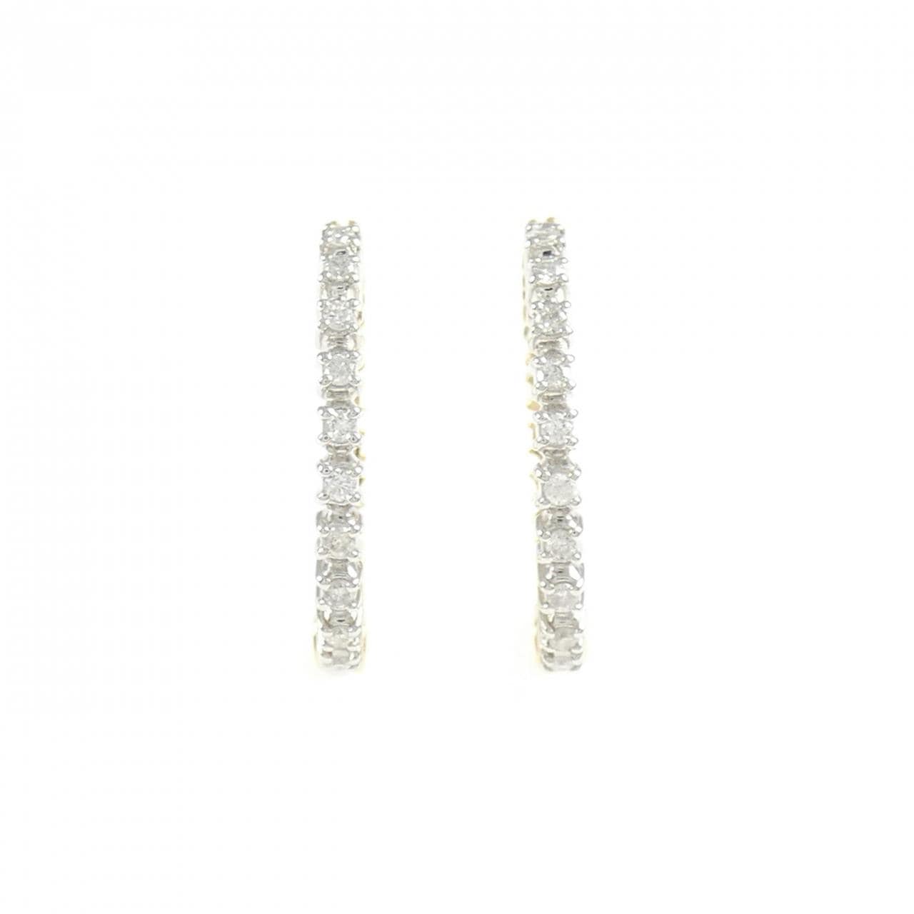 K18YG/PT900 2WAY ダイヤモンド イヤリング 0.34CT