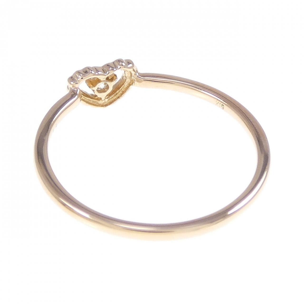 K18PG Heart Diamond Ring 0.03CT