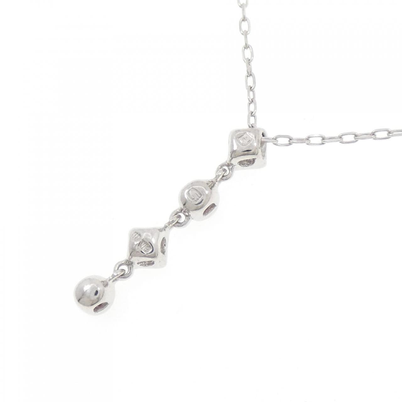 K18WG/PT850 ルビー ネックレス