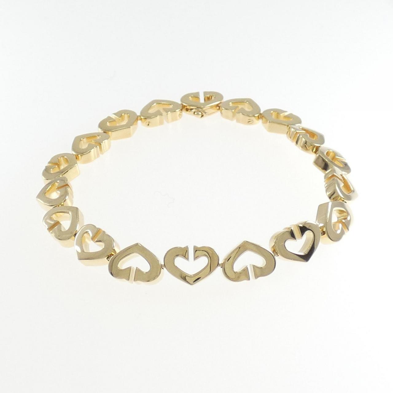 Medium Strong Hearts Love Link Yellow Gold Bracelet