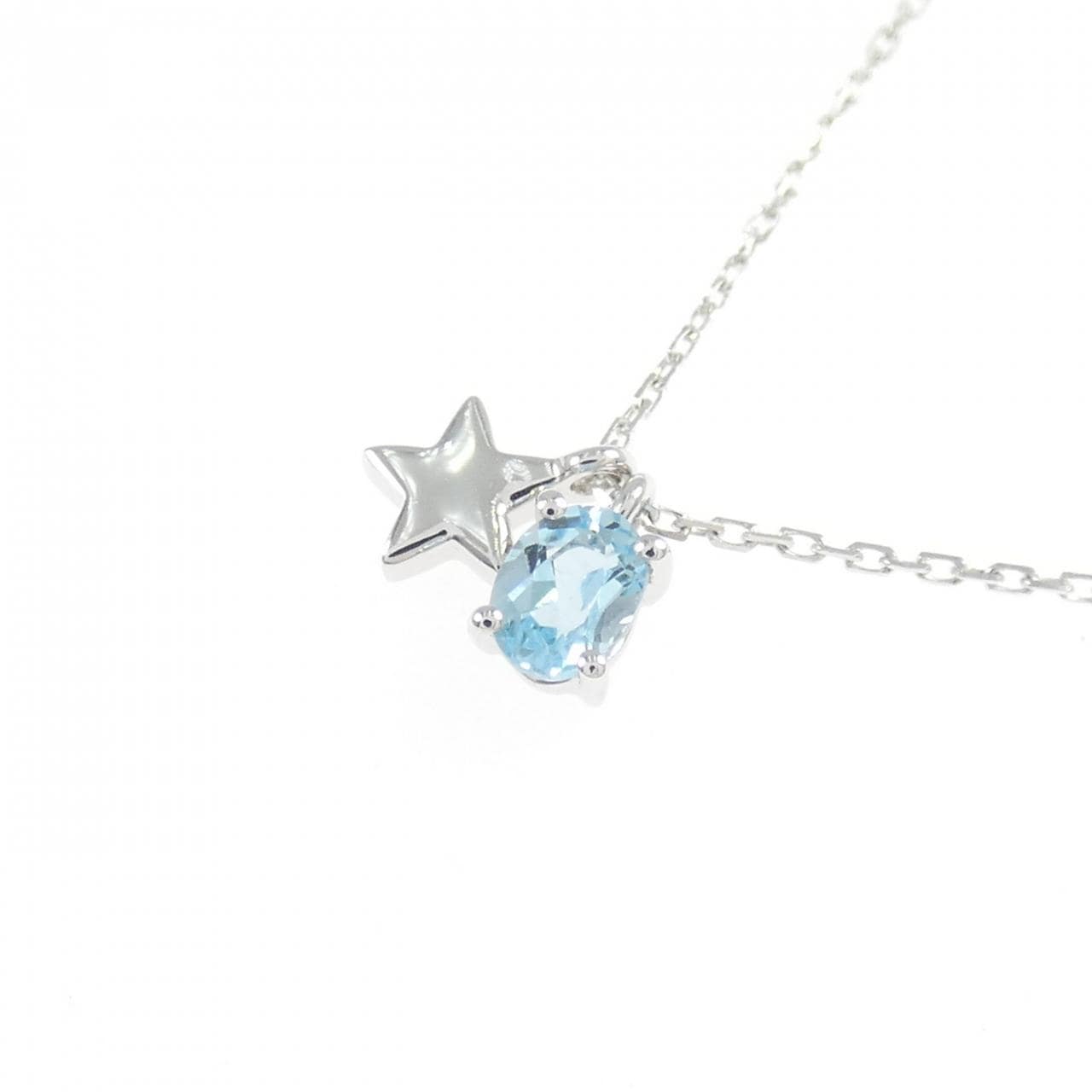 K10WG Star Blue Topaz Necklace