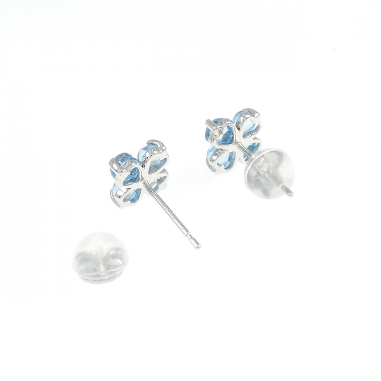 PT900 フラワー ブルートパーズ ピアス