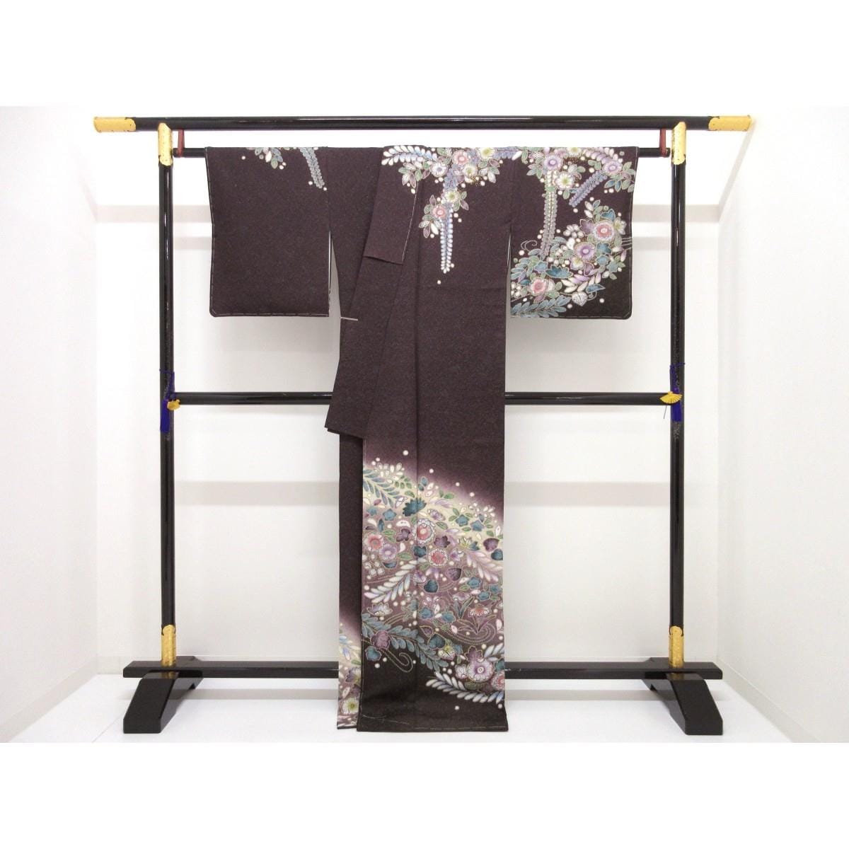【未使用品】訪問着　友禅金彩加工　銀通し