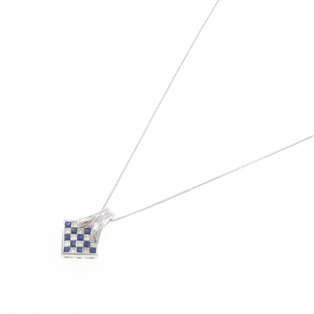 K18WG サファイヤ ネックレス 0.25CT
