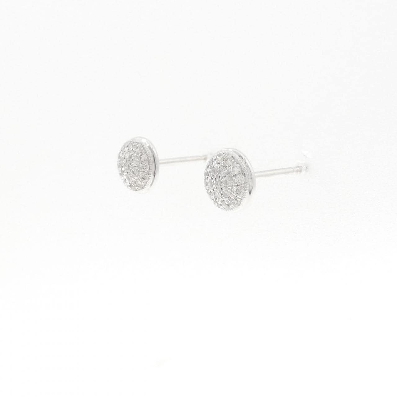 14KWG パヴェ ダイヤモンド ピアス 0.16CT
