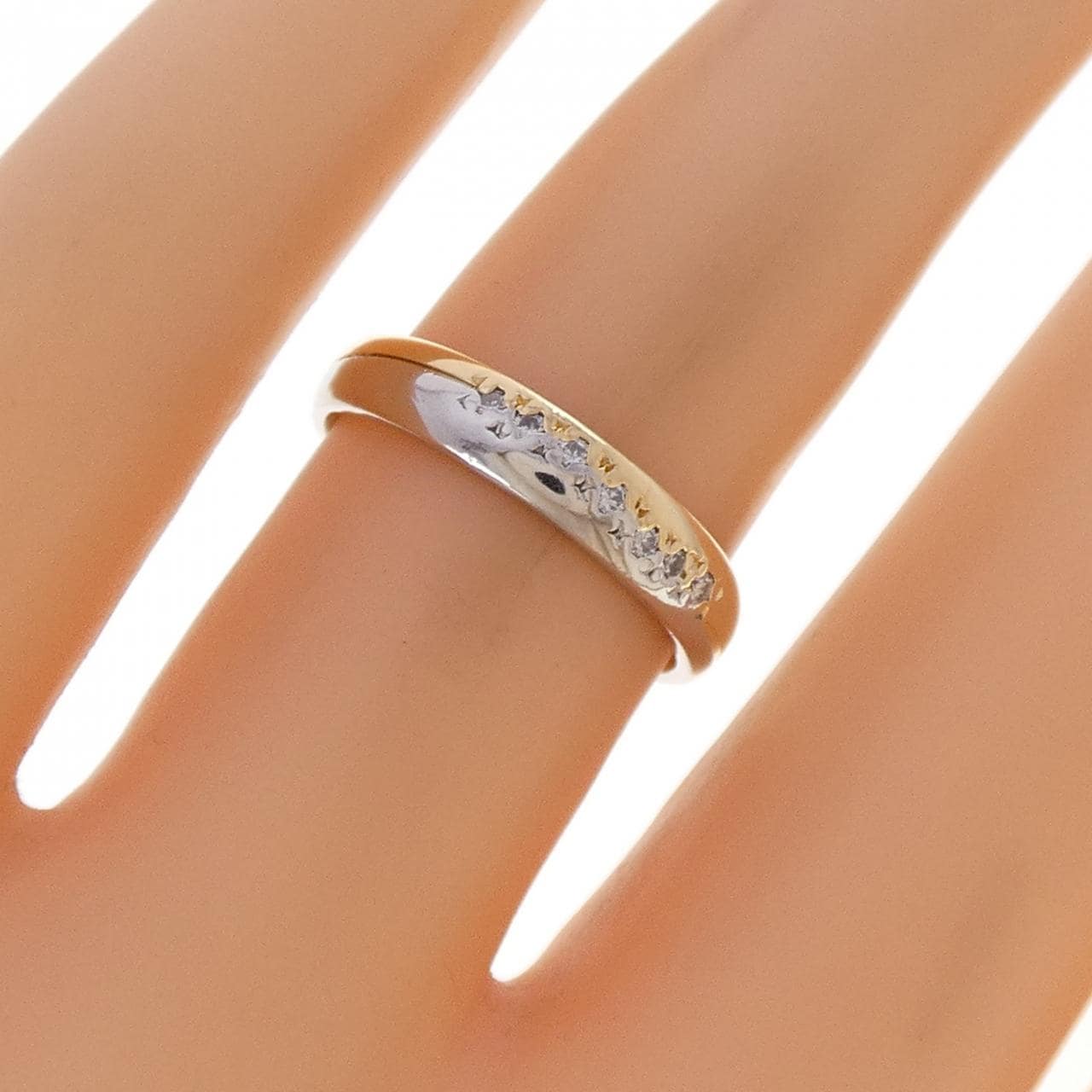750YG/PT900 ダイヤモンド リング 0.07CT
