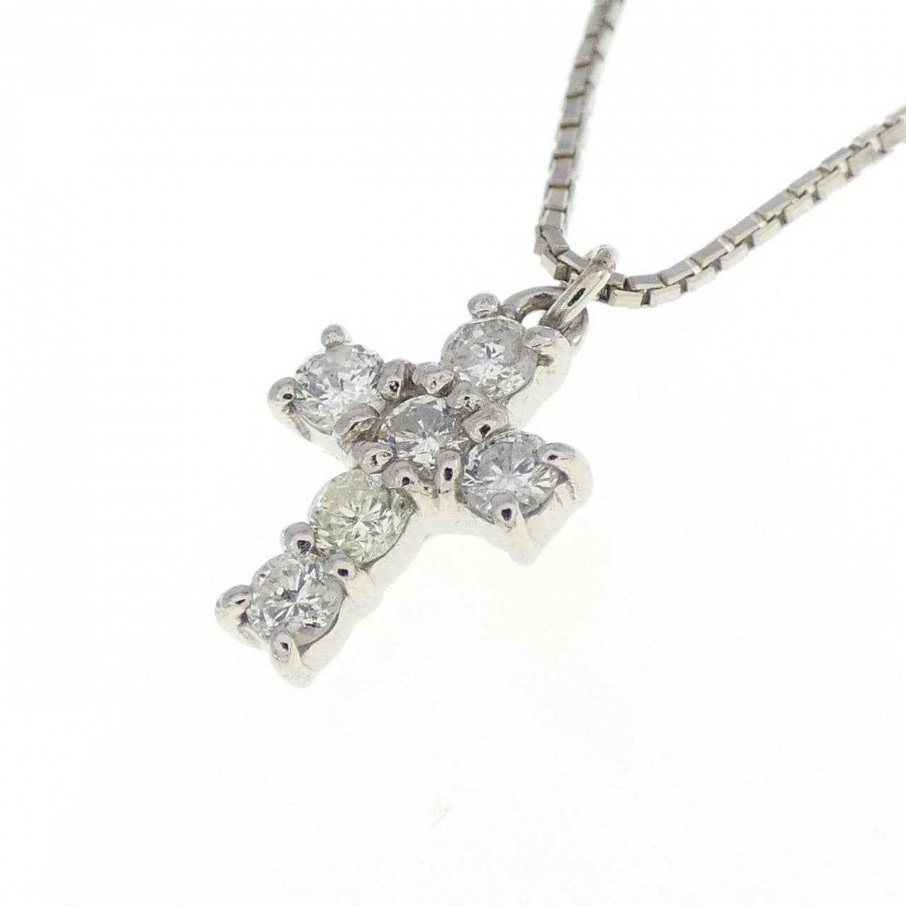 PT Cross Diamond Necklace 0.15CT