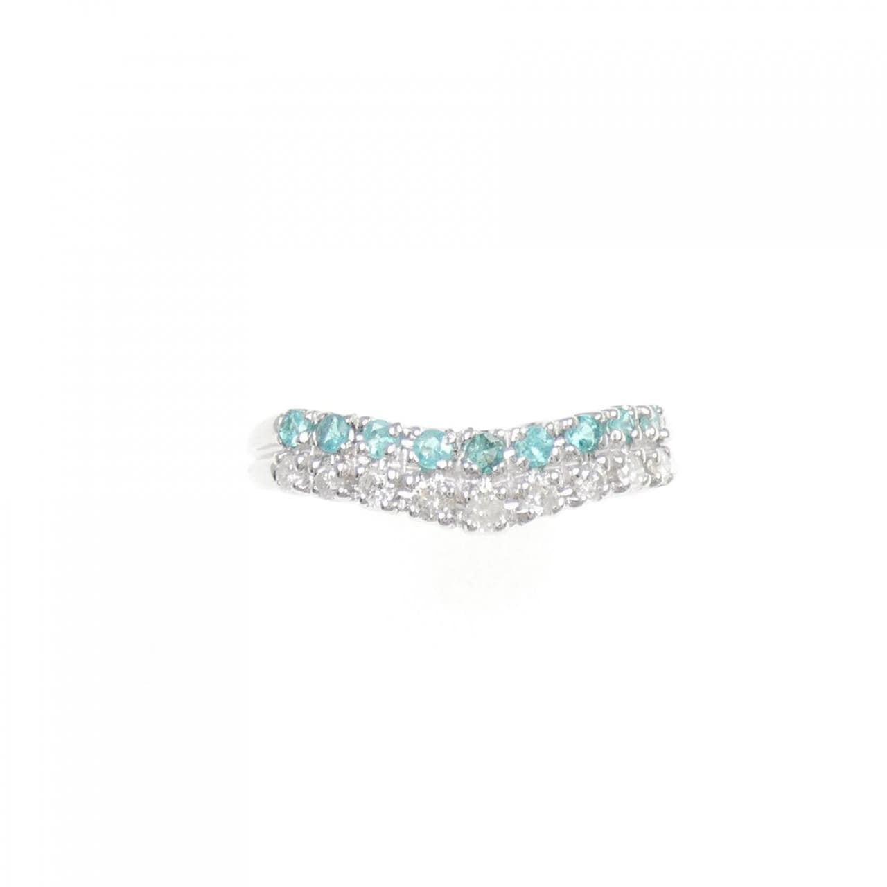 K14WG トルマリン リング 0.14CT