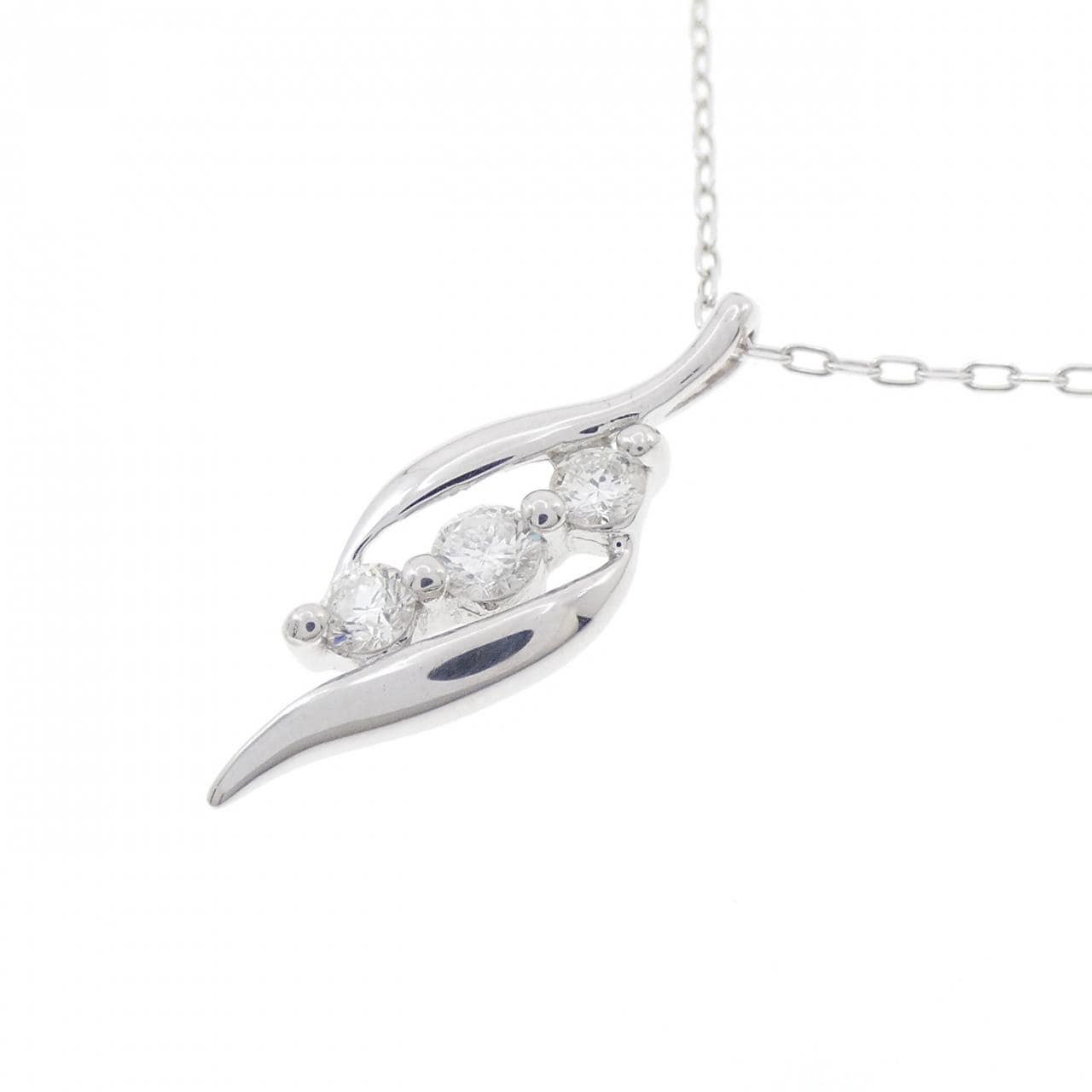 K18WG ダイヤモンド ネックレス 0.30CT