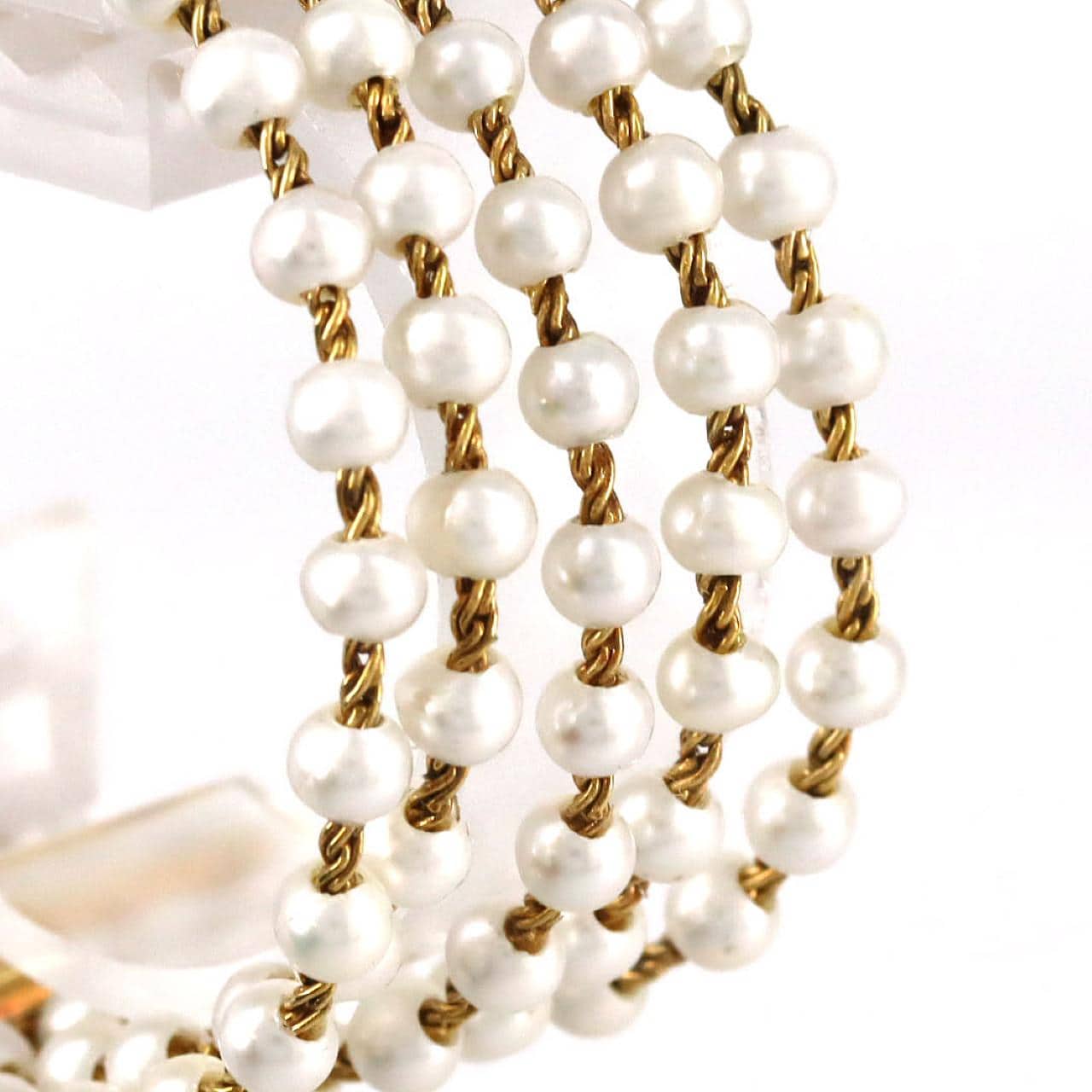 【ノーメンテナンス特価】シャネル マドモアゼル YG･パールブレス Lサイズ H0007 YG クォーツ