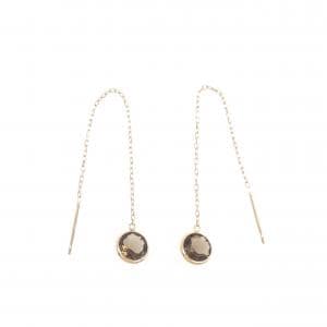 K18PG スモーキークオーツ ピアス 1.29CT