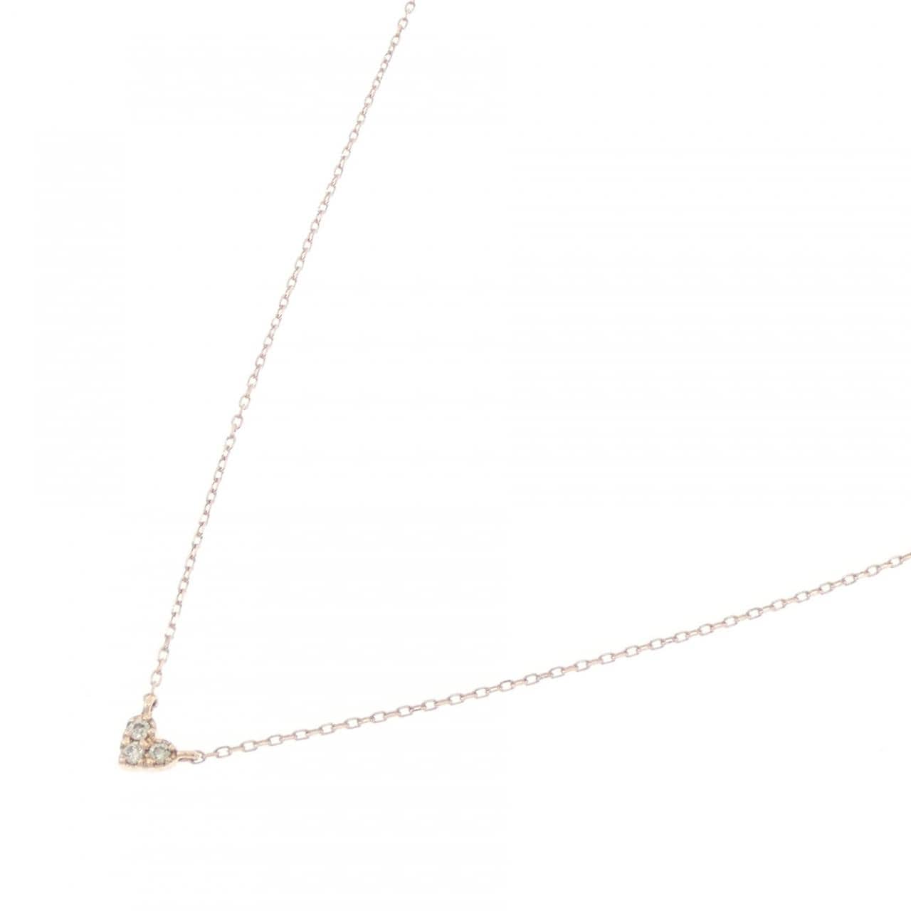 K10PG ハート ダイヤモンド ネックレス 0.03CT