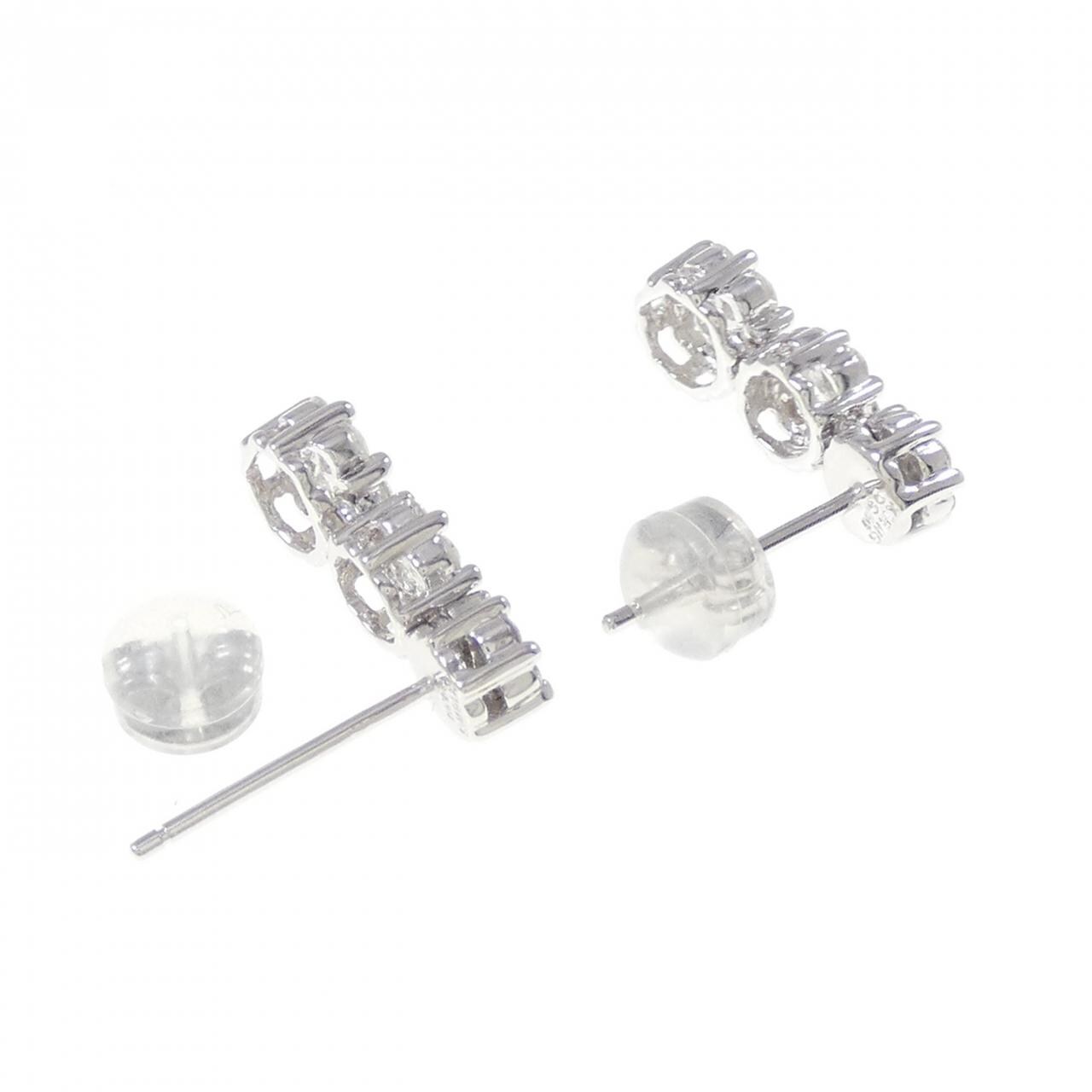 K18WG ダイヤモンド ピアス 1.00CT