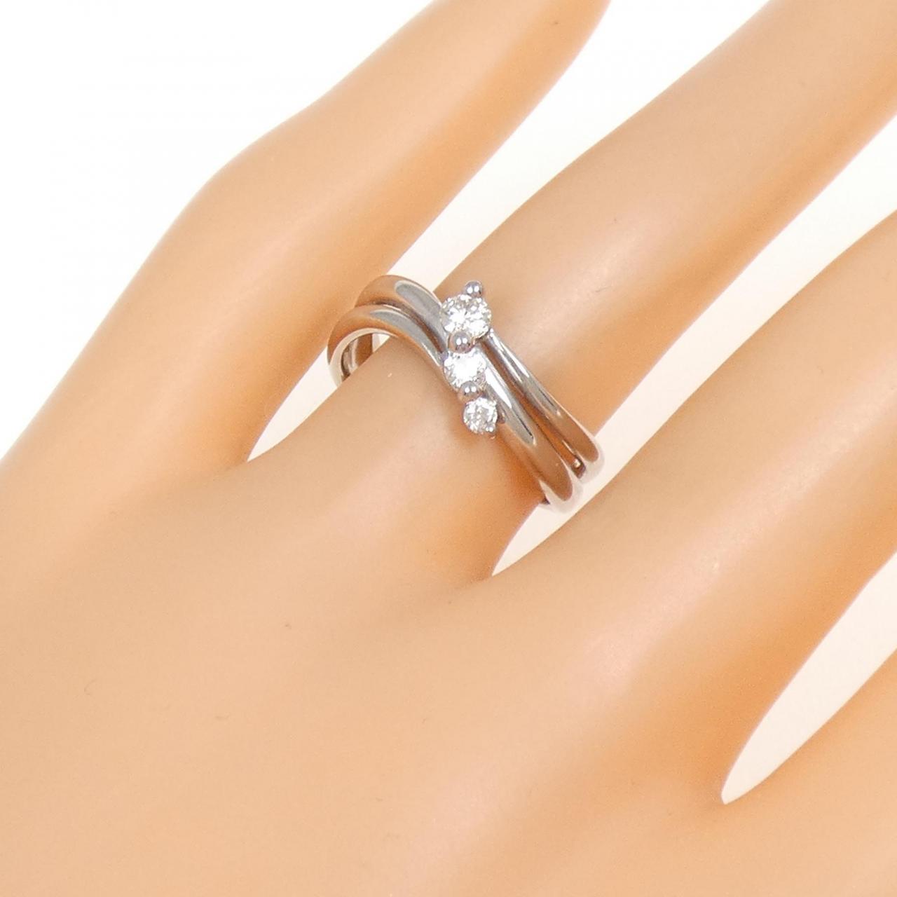 K18WG ダイヤモンド リング 0.22CT