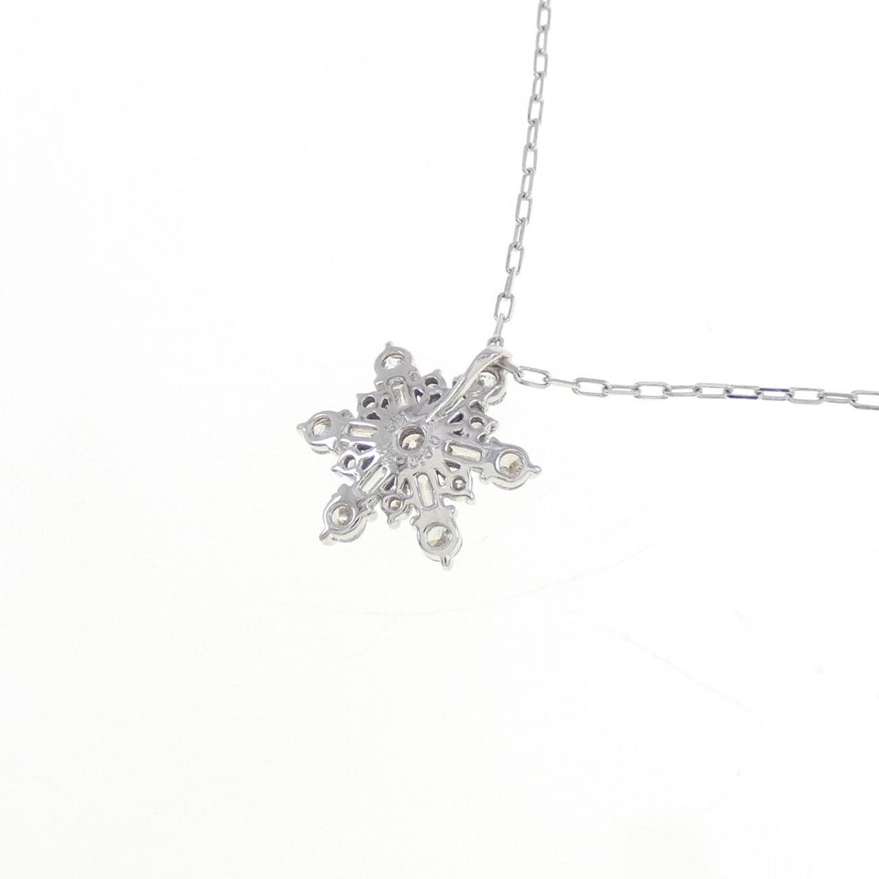 K18WG Snowflake Diamond Necklace 0.30CT
