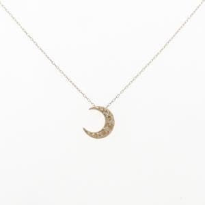 K10YG ムーン ダイヤモンド ネックレス 0.02CT