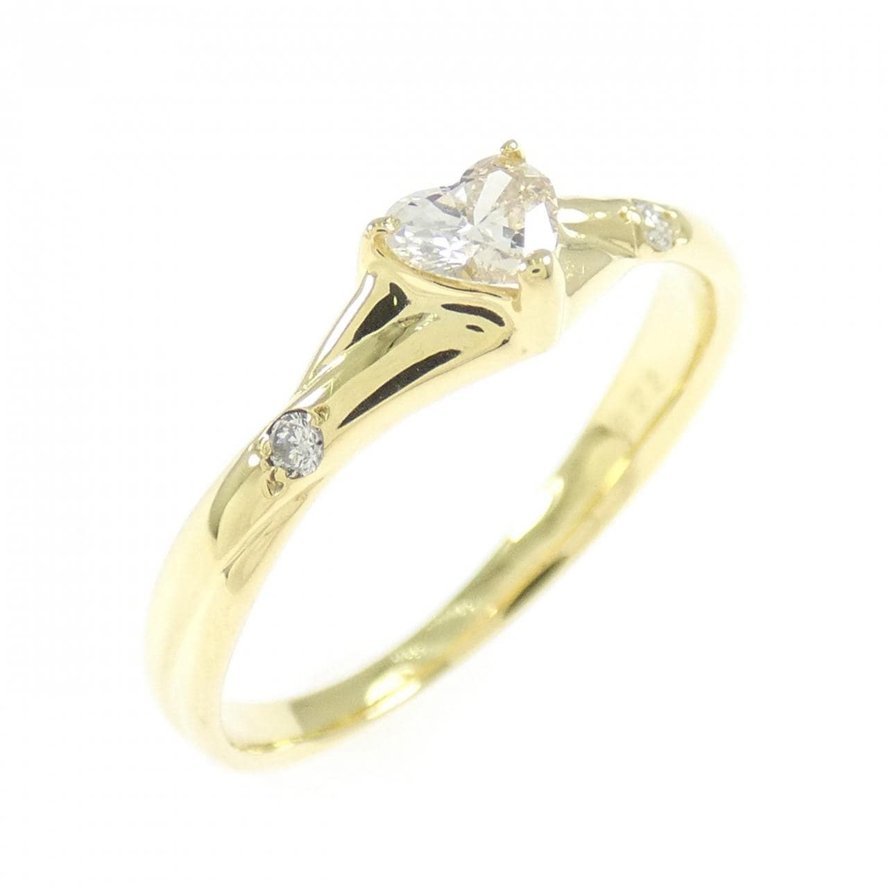 K18YG ハート ダイヤモンド リング 0.22CT