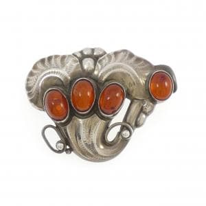 ジョージ ジェンセン 琥珀 ブローチ