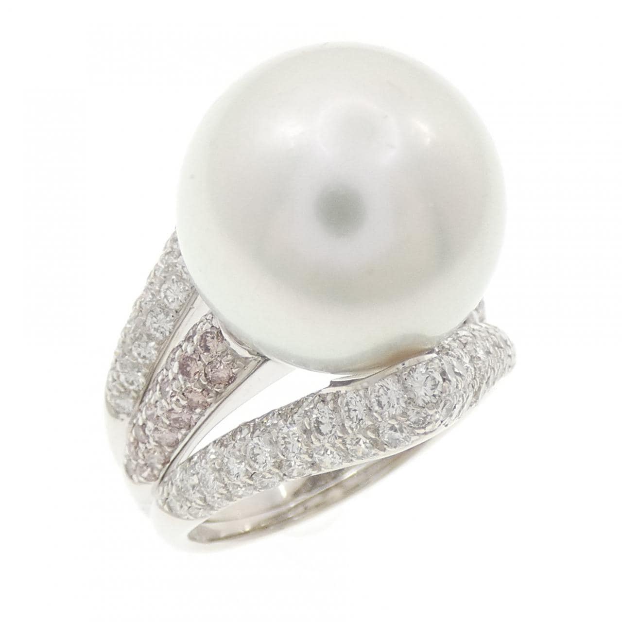 K18WG 白蝶パール リング 14.5mm