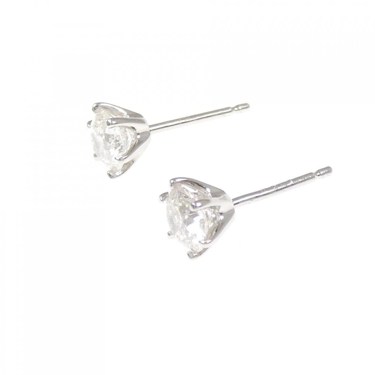 PT900 ソリティア ダイヤモンド ピアス 1.022CT