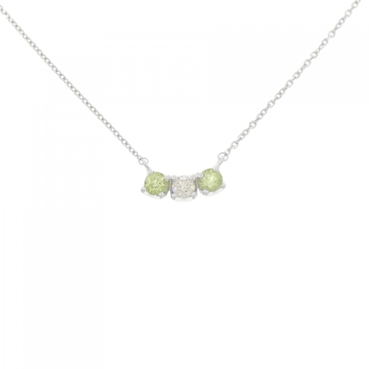 K18WG ペリドット ネックレス 0.14CT