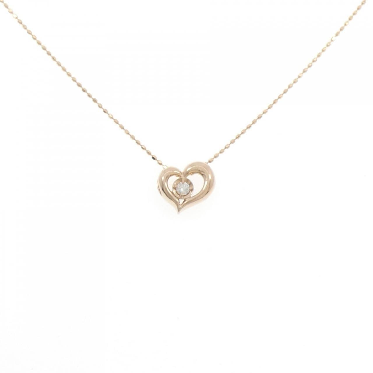 K18PG ハート ダイヤモンド ネックレス 0.05CT