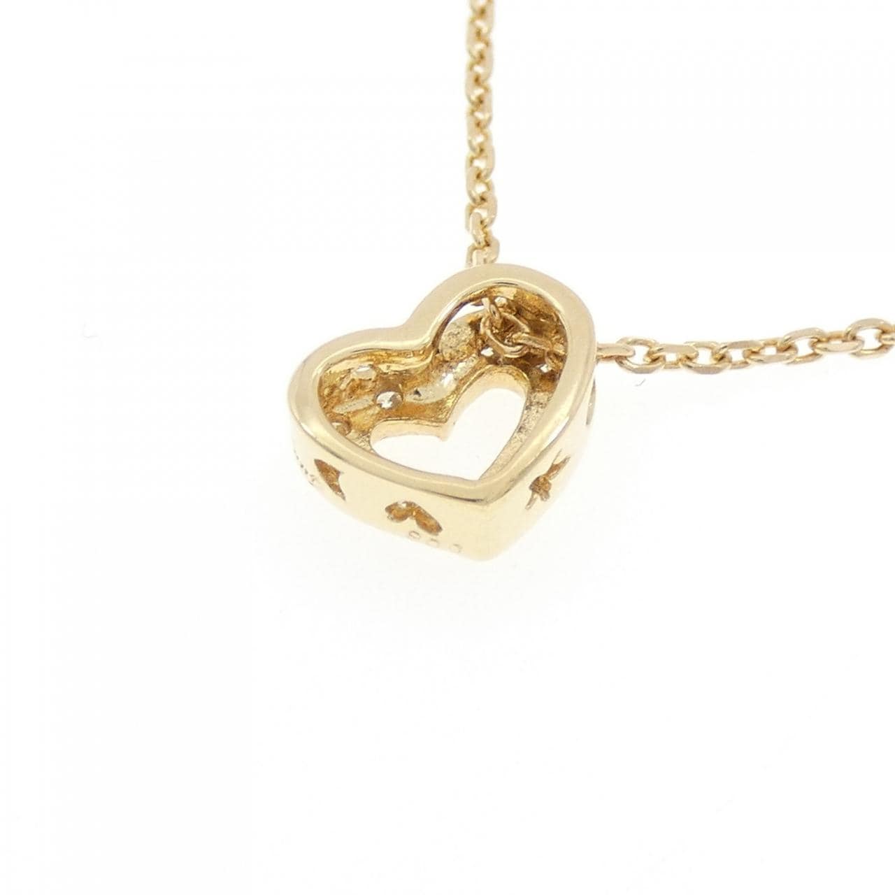 K18YG ハート ダイヤモンド ネックレス 0.06CT