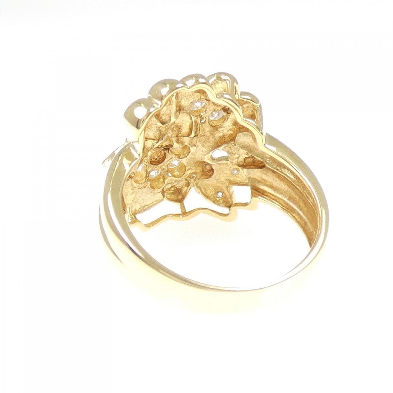 K18YG フラワー ダイヤモンド リング 0.51CT