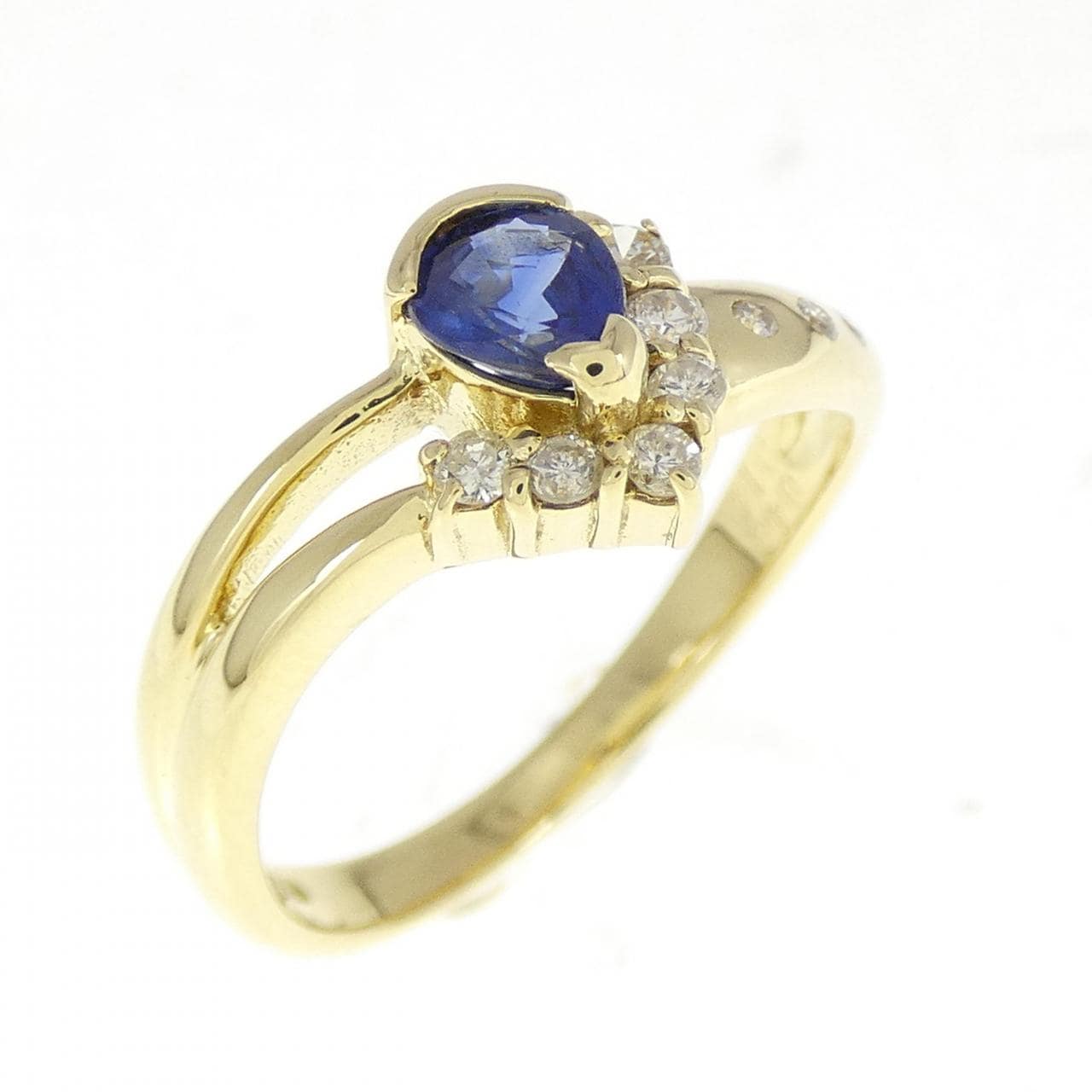 K18YG sapphire ring 0.40CT