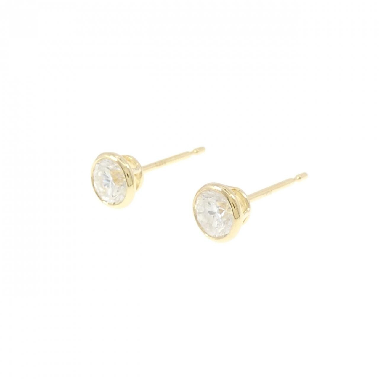 [再加工款] K18YG/ST鑽石耳環 0.349CT 0.378CT H I1 良好-一般