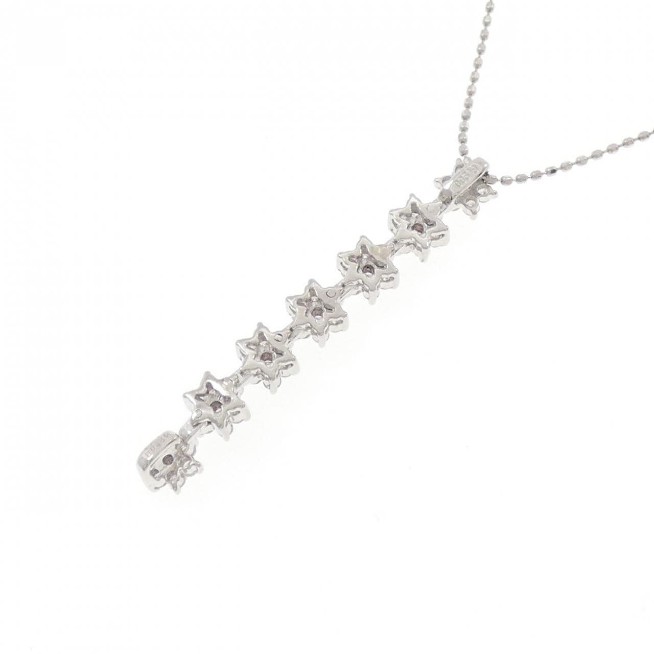 PT900/PT850 フラワー ダイヤモンド ネックレス 0.42CT