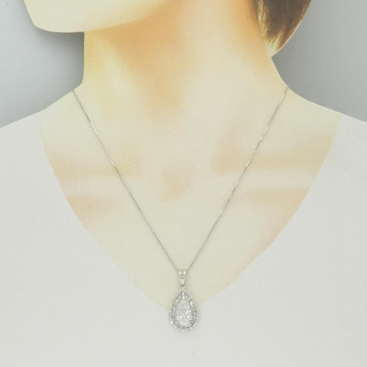 K18WG ダイヤモンド ネックレス 1.70CT