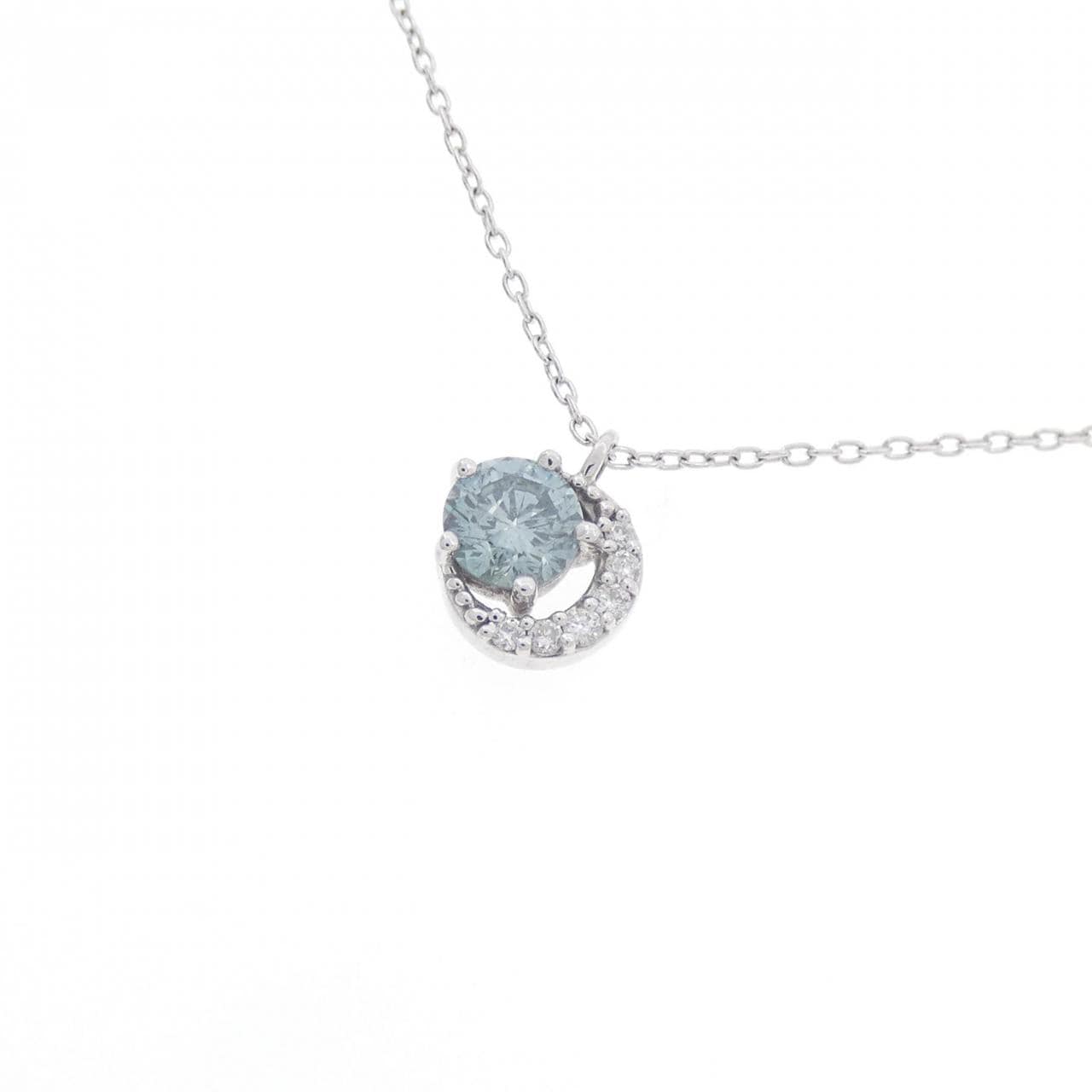 K18WG Moon Diamond Necklace 0.33CT