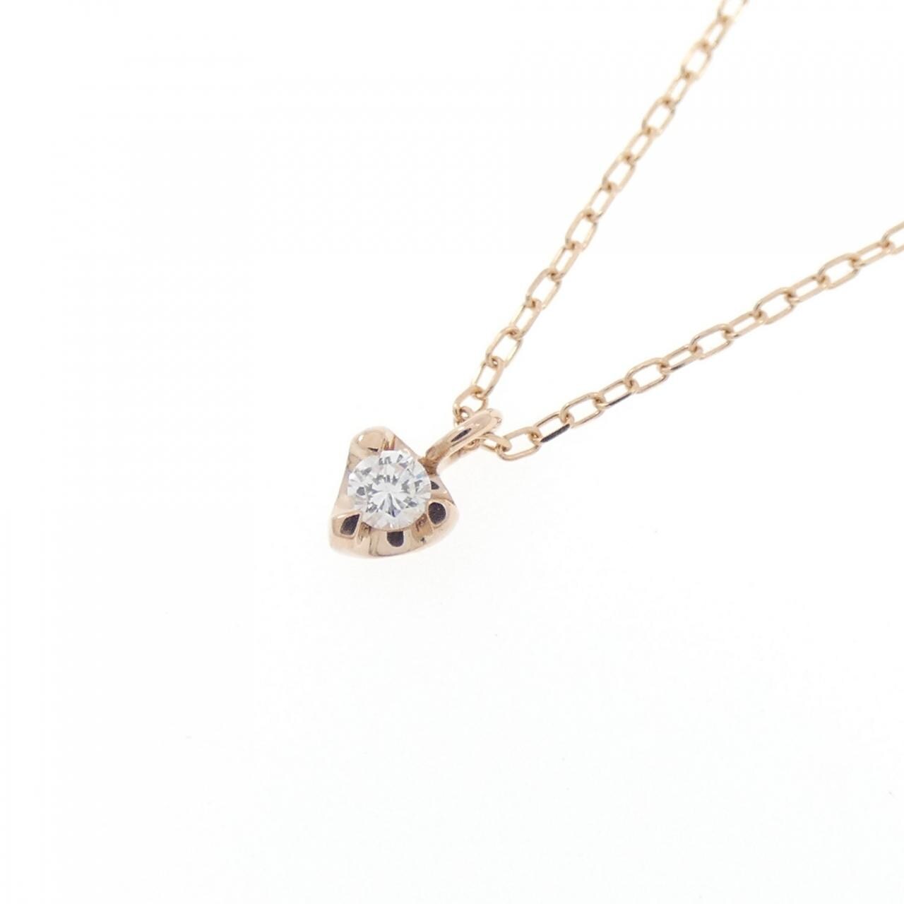 K10PG ハート ダイヤモンド ネックレス 0.03CT