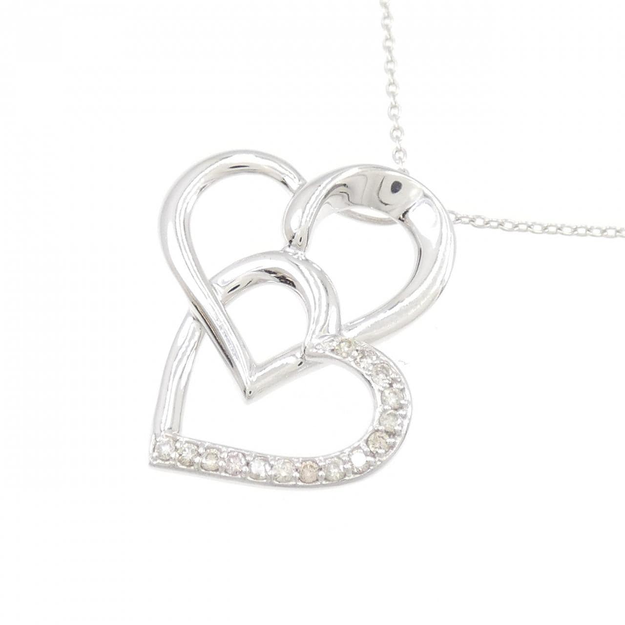 K18WG ハート ダイヤモンド ネックレス 0.11CT