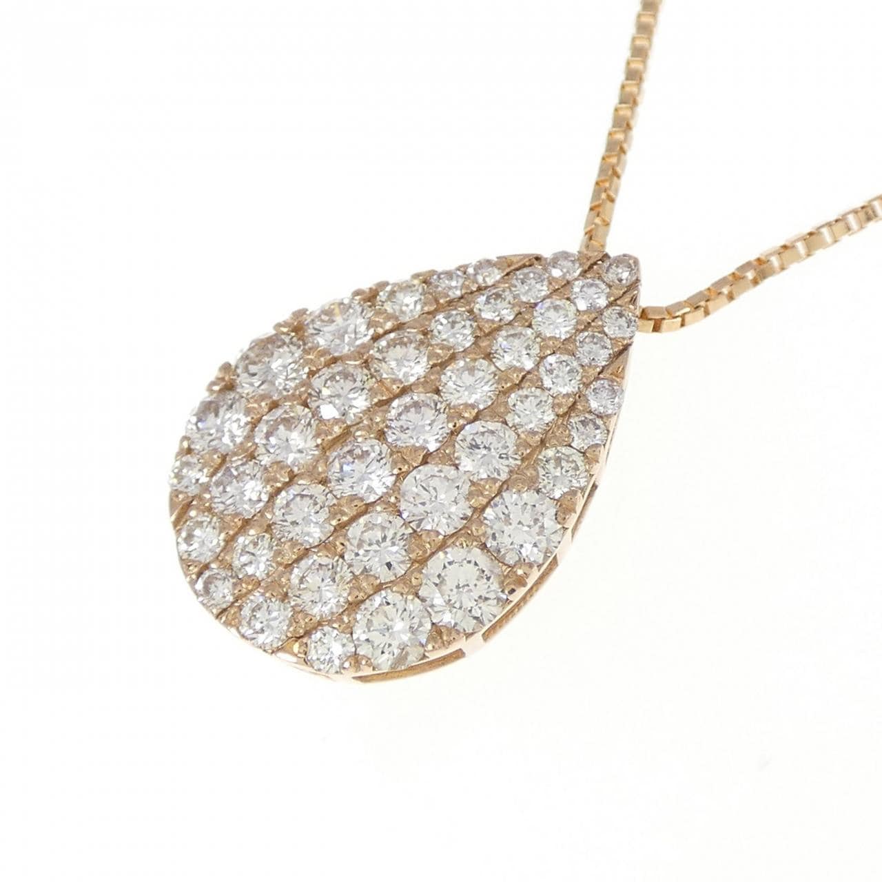 K18PG pave Diamond necklace 1.00CT