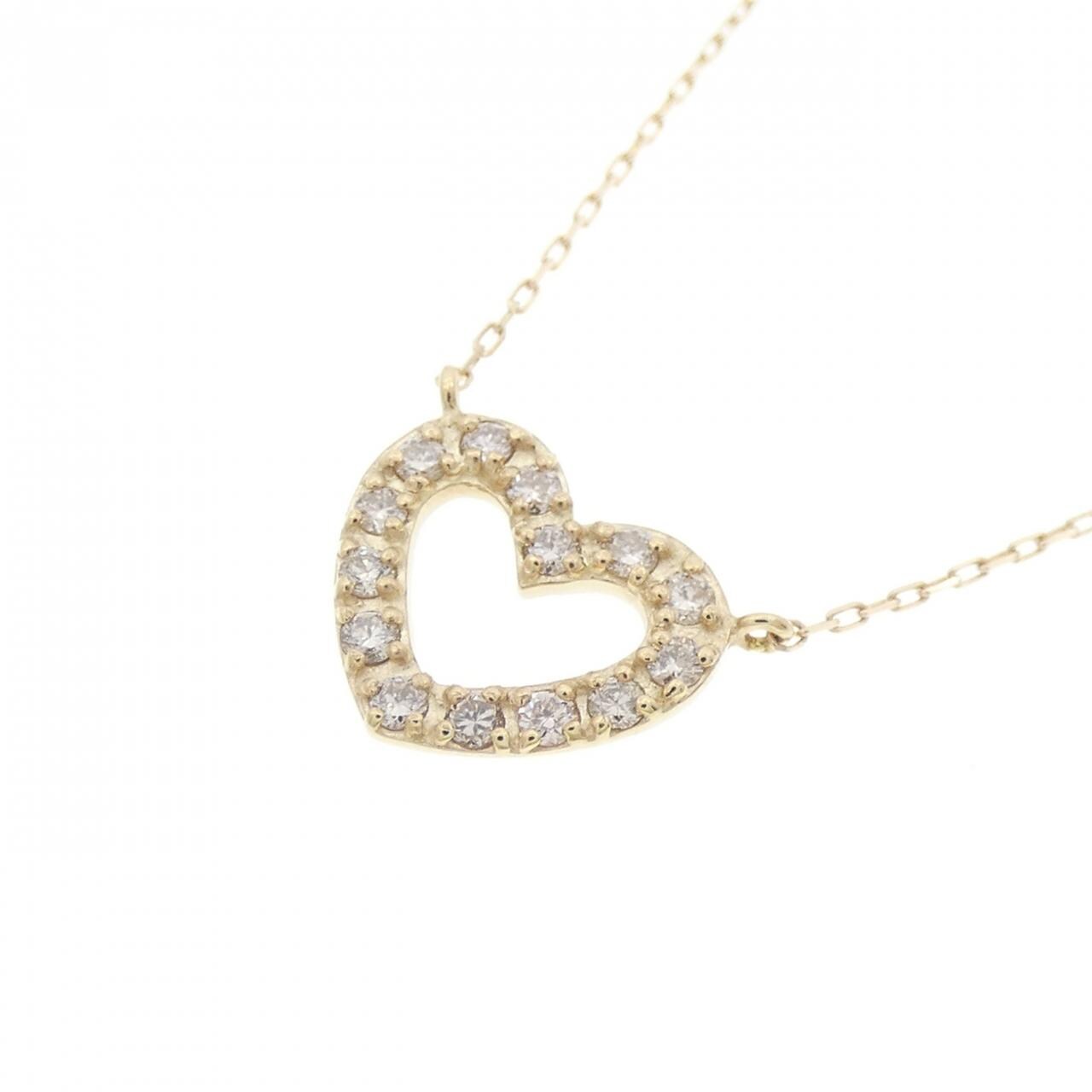 【新品】K10YG ハート ダイヤモンド ネックレス 0.10CT