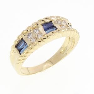K18YG サファイヤ リング 0.35CT