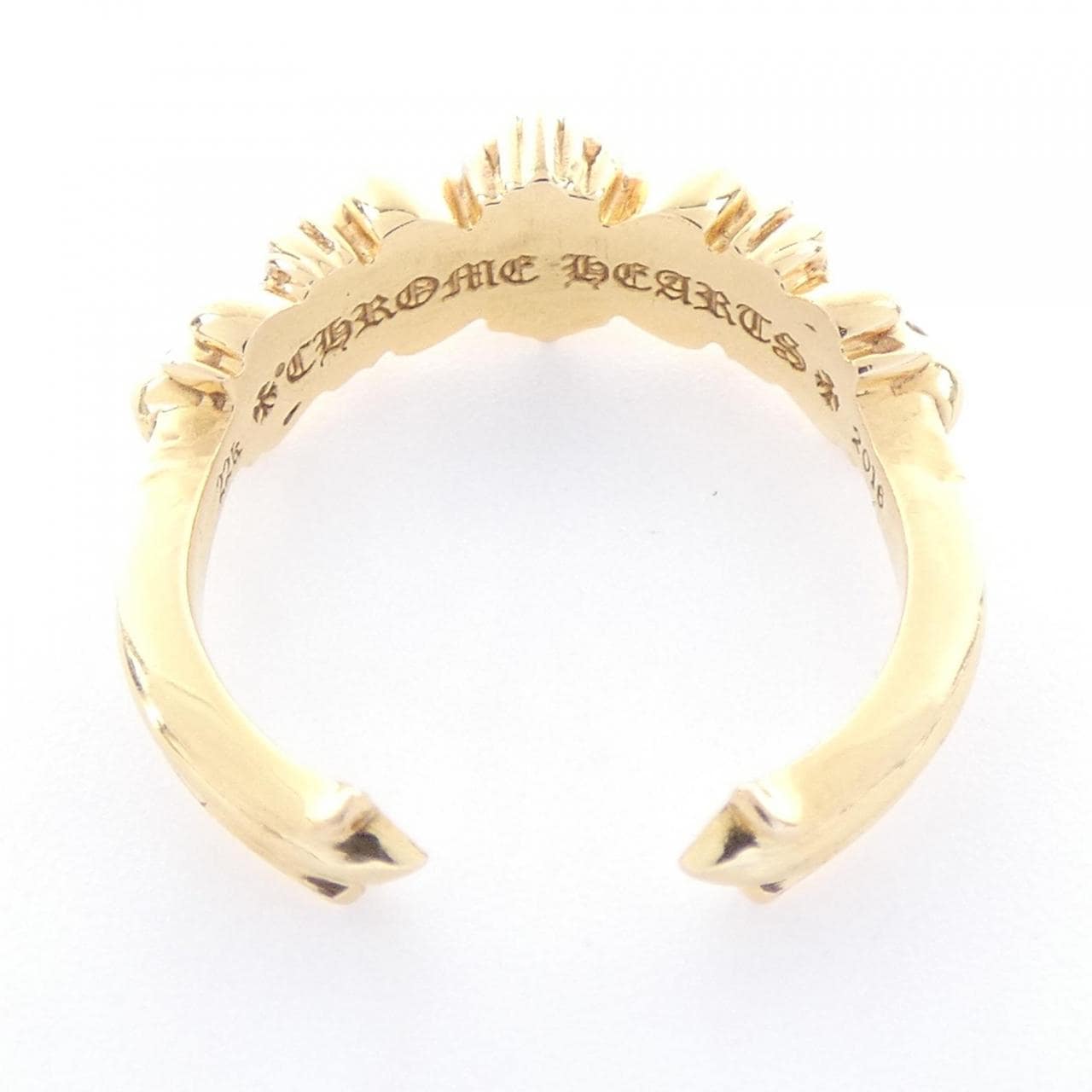 クロムハーツ CHROME HEARTS BABY CLSC DBL FLRL CRS OPEN GLD DMND 207159922GLDXXX002 RING
