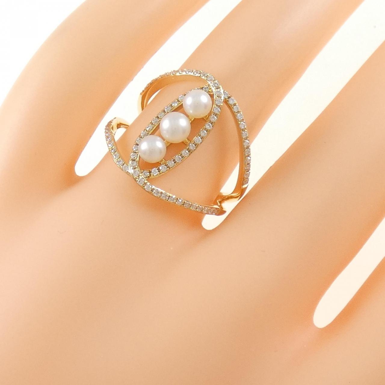 K18YG freshwater pearl ring