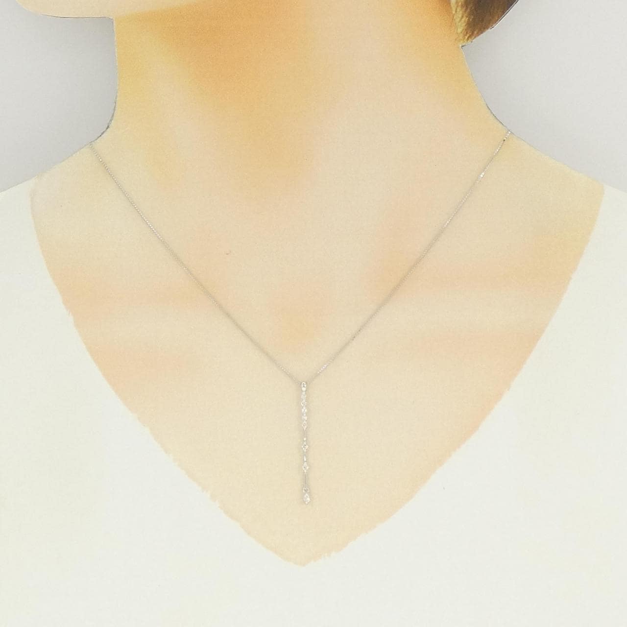 K10WG ダイヤモンド ネックレス 0.15CT