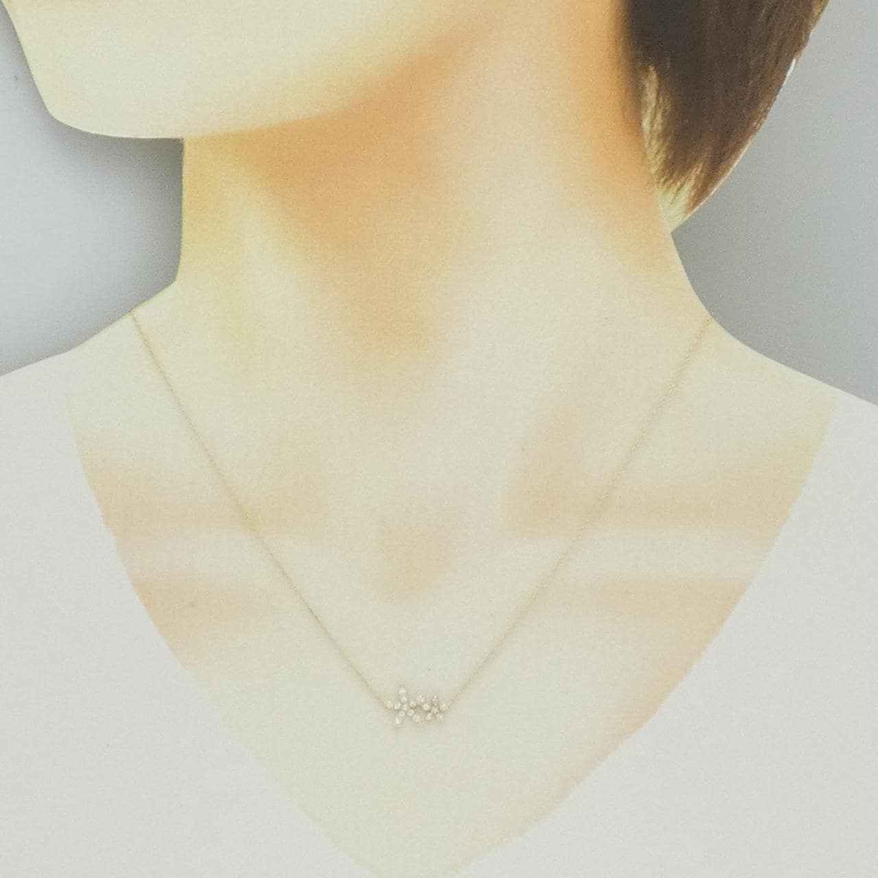 【リメイク】K10YG フラワー ダイヤモンド ネックレス 0.20CT