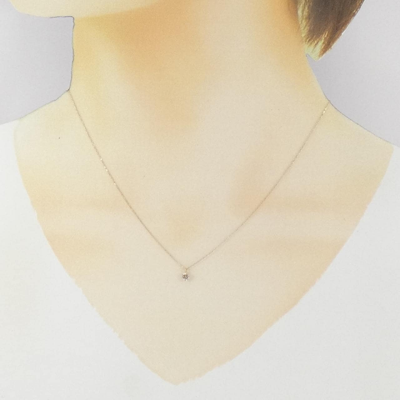 K18PG ダイヤモンド ネックレス 0.10CT