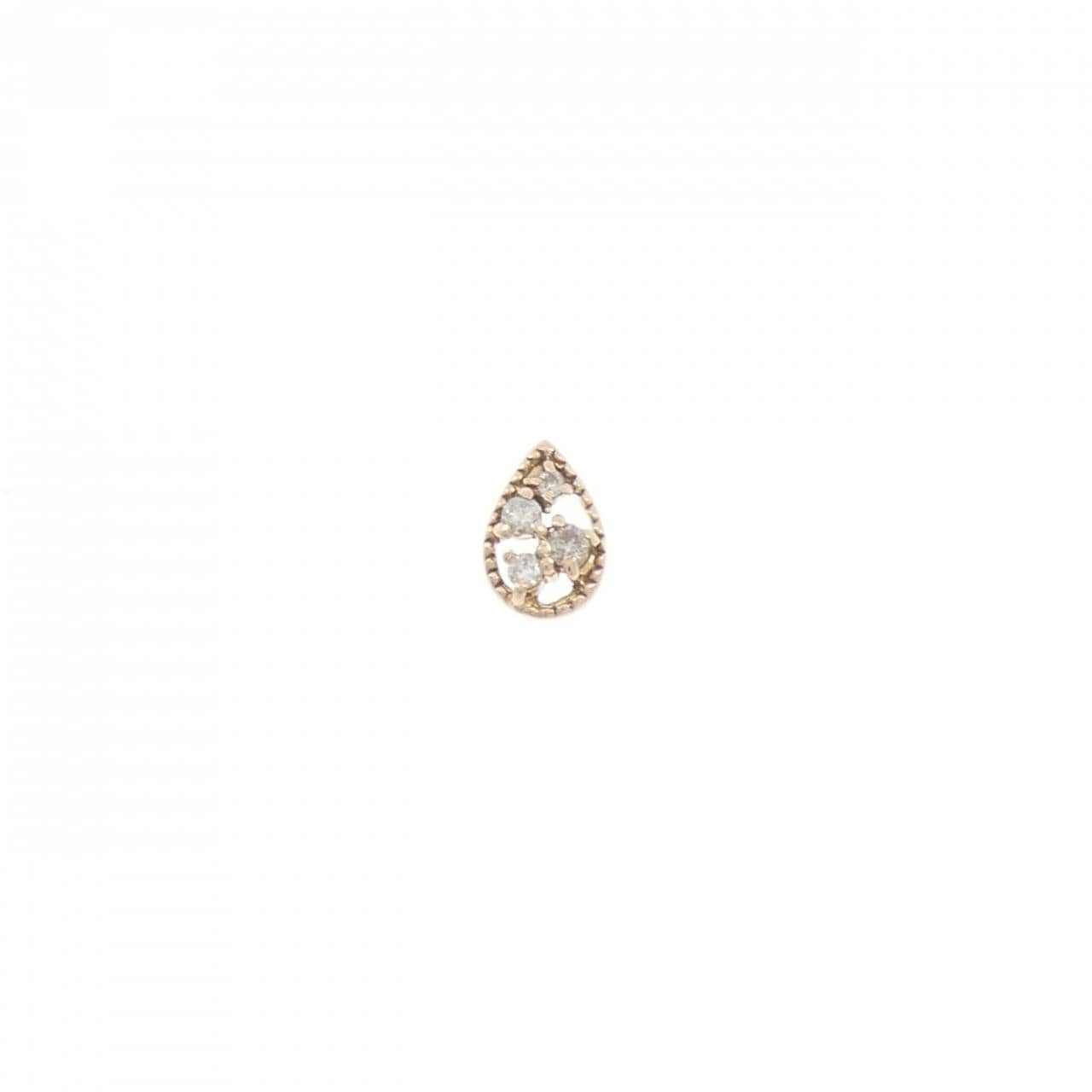 K18PG ダイヤモンド ピアス 0.05CT 片耳