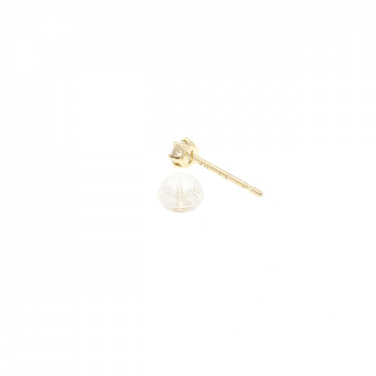 K18YG ソリティア ダイヤモンド ピアス 0.11CT 片耳