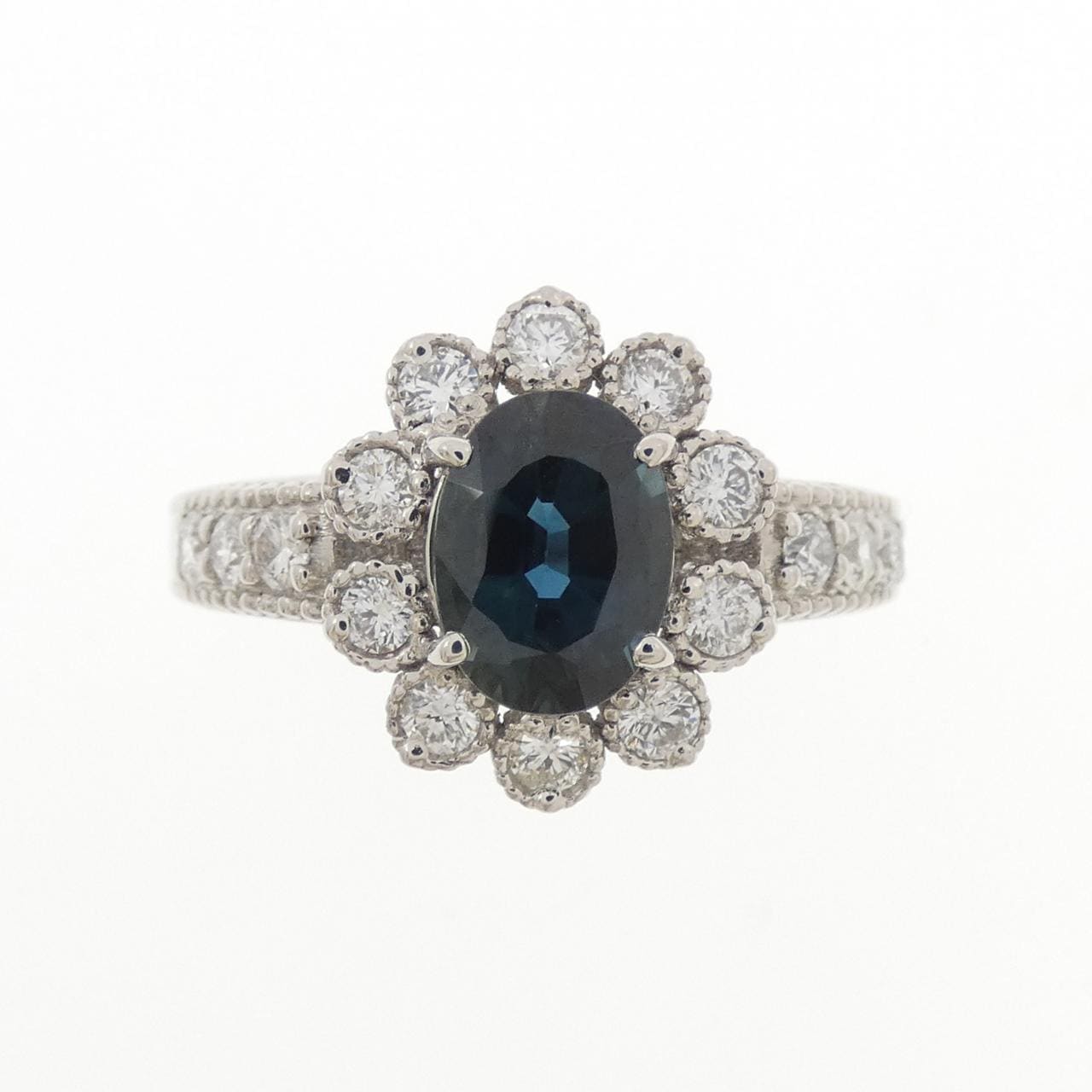 PT900 フラワー サファイヤ リング 1.53CT