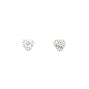 K18WG ハート ダイヤモンド ピアス 0.10CT